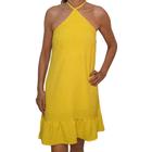 Vestido Curto Amarelo Moda Feminina Costa Nua