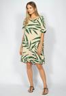 Vestido Curto Amazonia Vital Malha Mullet Amplo Bambu Verde e