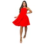 Vestido Curto Aurora Soltinho Viscose Rodado Costas Nua Novidade