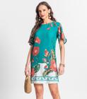 Vestido Curto De Poly Light Estampado Endless Verde