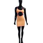 Vestido Curto Feminino adulto laranja