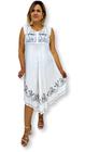 Vestido curto Indiano Saída de Praia Branco bordado 7004-5