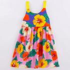 Vestido Curto Infantil Fábula Mix Chita Tropical