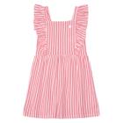 Vestido Curto infantil menina Brandili Listrado Rosa