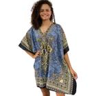 Vestido Curto Kaftan Caftan Feminina Estampa Africana Ajustavel Plus Size Elegance Indiana