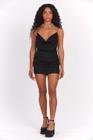 Vestido Curto Malha Decote Degagê Planet Girls Preto