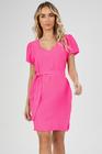 Vestido Curto PKS Decote V Rosa Pink