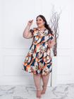 Vestido Curto Plus Size Ajuste Na Cintura Manga Cava Ampla