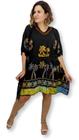 Vestido Curto Plus Size Batik Indiano Kaftan 6252