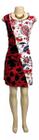 Vestido Curto Plus Size Floral Algodão Manga Cavada IP-3147