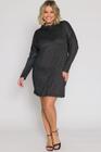 Vestido Curto Plus Size Glam Preto Cess - GG - Preto