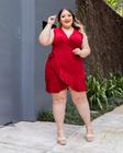 Vestido Curto Regata Saia Transpassada De Babado Plus Size