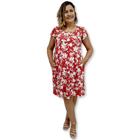 Vestido Curto Zíper Manga Curta Malha Viscolycra Plus Size 121