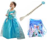 Vestido Da Frozen Elsa Princesa Disney com acessórios completo