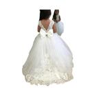 Vestido de Dama de Honra Branco sem Mangas para Meninas - Ideal para Casamentos e Festas