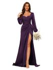 Vestido de dama de honra Dessiny Simple Sweetheart Grape Satin 2025