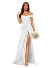 Vestido de dama de honra Dessiny White Satin Off Shoulder Mermaid