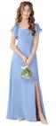 Vestido de dama de honra Jirocum Chiffon A Line Steel Blue Girl JR001