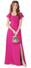 Vestido de dama de honra Jirocum Long Fuchsia Chiffon para meninas JR001