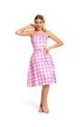 Vestido de fantasia Ruleewe Movie 2023 Doll Pink Plaid para mulheres