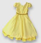 Vestido De Festa infantil Amarelo Damas Daminhas