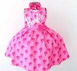 Vestido De Festa Infantil Barbie Pink Luxo E Tiara