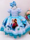 Vestido De Festa Infantil Frozen Elsa Anna e Olaf Luxo