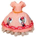 Vestido De Festa Infantil Minnie Salmão Coração