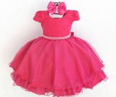 Vestido De Festa Infantil Pink Perola Princesa Luxo E Tiara - Pingo Gente Baby Kids