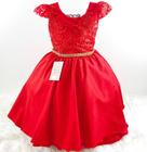 Vestido de Festa Vermelho Natal Ano Novo infantil menina luxo