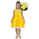 Vestido de Menina Amarelo Casual Elegante + Laço