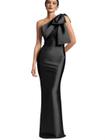 Vestido de noite TORYEMY Mermaid Satin One Shoulder, preto, tamanho 12