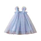 Vestido de Princesa de Malha para Meninas (1 a 5 anos) - Bordado, Laço e Manga Voadora