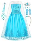 Vestido de Princesa Knemmy para Meninas - Fantasia de Halloween Azul