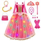 Vestido de Princesa Meland com Luzes - Para Meninas de 3 a 10 Anos