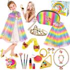 Vestido de Princesa para Meninas de 3 a 12 Anos - Fantasia e Kit de Maquiagem