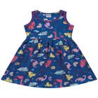 vestido dinossauro infantil regata azul 3 anos