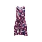 vestido em tecido de viscose com decote redondo folha