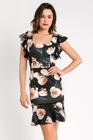 Vestido Estampa Tulipas Preto P