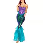 Vestido Fantasia Feminino Adulto Cosplay Halloween Princesa Sereia Ariel