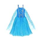 Vestido Fantasia Frozen Elsa Infantil Com Capa e Tiara