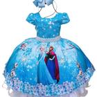 FANTASIA FROZEN ELSA DESCARTAVEL 3 a 6 ANOS - FANTASIA FROZEN ELSA