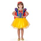 Vestido Fantasia Infantil Branca De Neve Luxo Menina Festas C/ Capa e Tiara