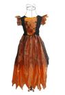 Vestido Fantasia Infantil de Halloween Dia Das Bruxa Laranja e Roxo (Tam 8-12) + Chapéu COD.000314