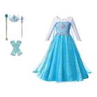 Vestido Fantasia Infantil Elsa Manga Branca + kit Acessórios