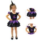 Vestido Fantasia Infantil Hallowen Bruxinha Dia das Bruxas