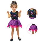 Vestido Fantasia Infantil Hallowen Bruxinha Dia das Bruxas Elegante