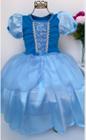 Vestido Fantasia Luxinho Princesas Azul