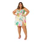 Vestido Feminino Curto Fenda Lateral Alça Plus Size Casual