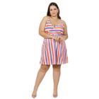 Vestido Feminino Curto Plus Size Com Alças